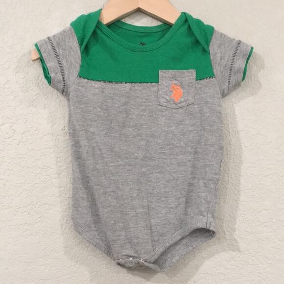 U.S. Polo ASSN Baby Boy Sz 6-9M Pocket Tee‎ Bodysuit Embroidered Logo - Picture 1 of 7